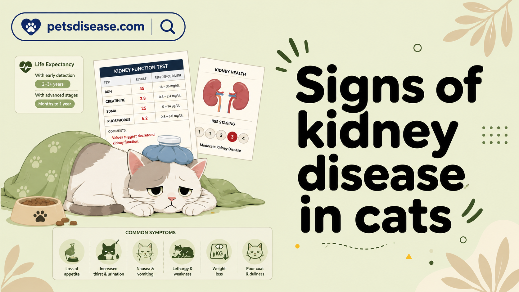 Early signs of kidney disease in cats