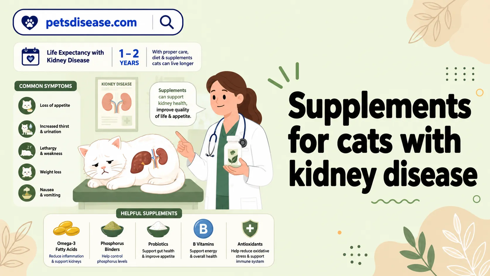 Supplements for cats with kidney disease